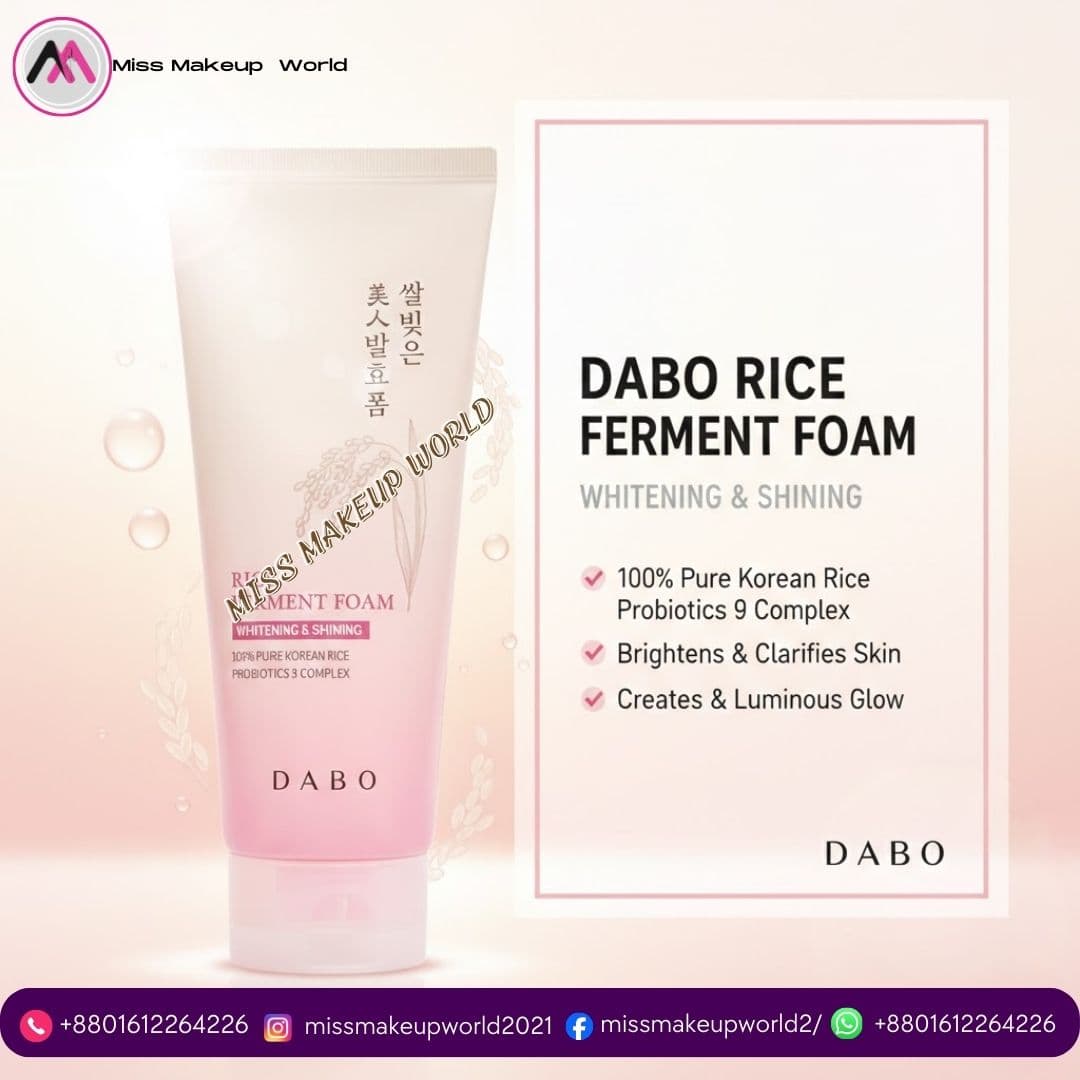 DABO Rice Ferment Foam Cleanser for brightening and deep cleaning - Miss Makeup World