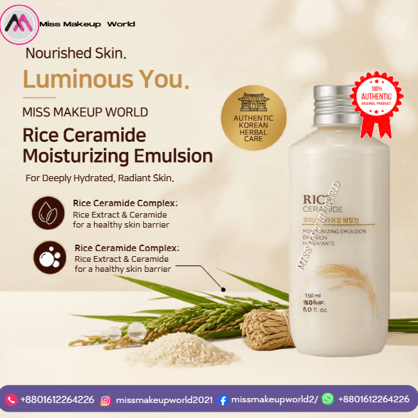 Rice Ceramide Moisturizing Emulsion 150ml for glowing skin