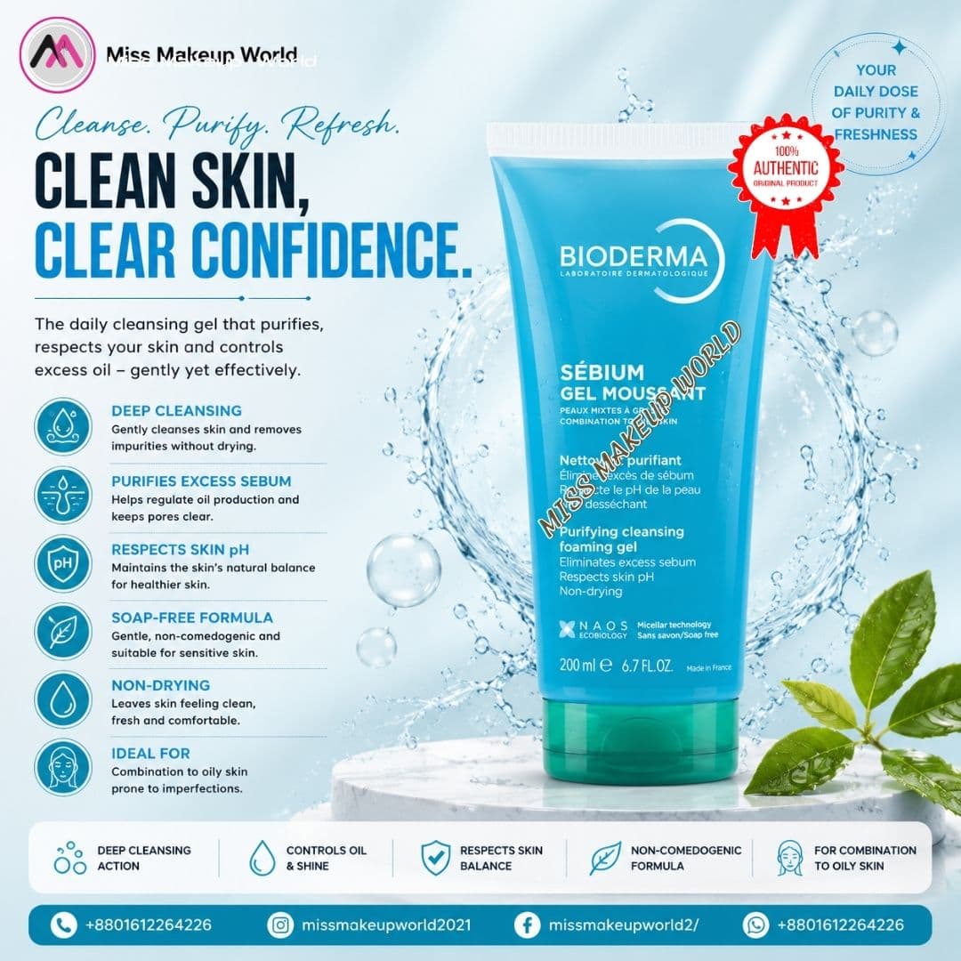 BIODERMA Sebium Gel Moussant Face Wash 200ml